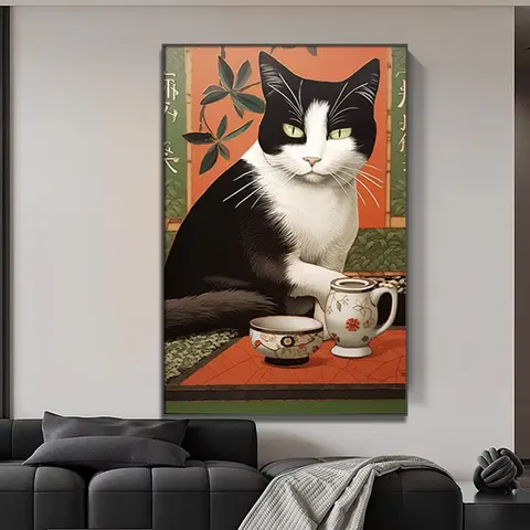 Factory Direct Sale Japanese-style Cartoon Art Home Decor Painting Sofa Feature Wall Oil Canvas Wall Decor Painting