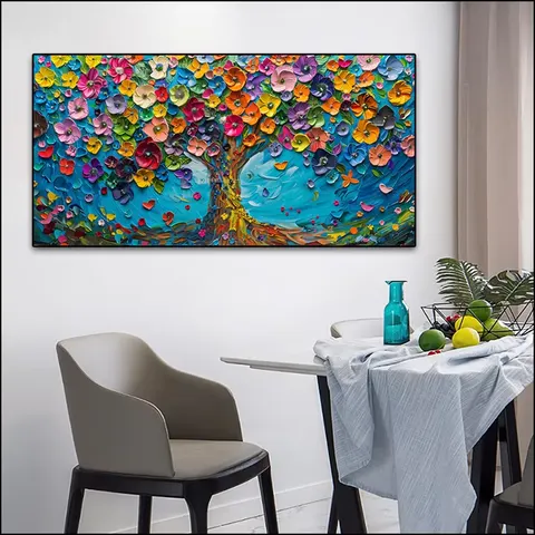 Factory Direct Sales 50*100 cm Hand-painted Flower Painting Living Room Table Background Wall Art Decor Hanging Picture