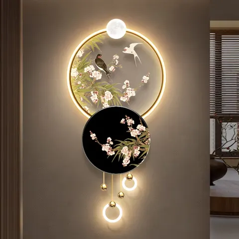 Factory Direct Sales Acrylic LED Painting Metal Pendant Art Home Decor Painting Corridor Background Wall Wall Murals