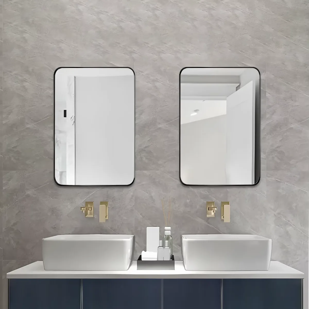 Factory Direct Sales Art Home Bathroom Mirror, Fashion Vanity Mirror, Rounded Rectangular Modern Room Mirror