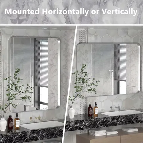 Factory Direct Sales Art Home Bathroom Mirror, Fashion Vanity Mirror, Rounded Rectangular Modern Room Mirror