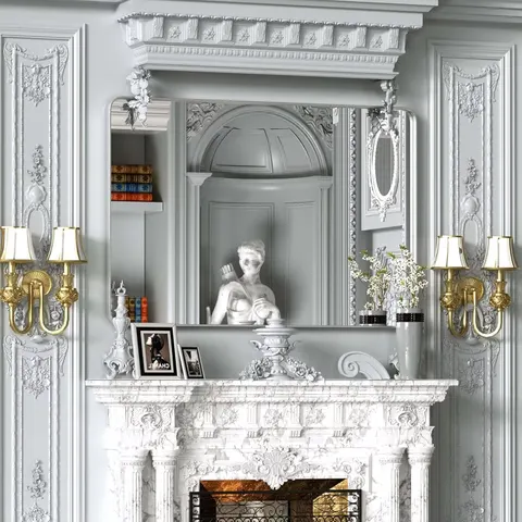 Factory Direct Sales Art Home Bathroom Mirror, Fashion Vanity Mirror, Rounded Rectangular Modern Room Mirror