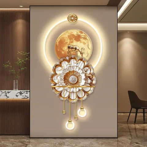 抽象 单幅 装饰画 现代简约 玄关背景墙挂画 LED带灯画