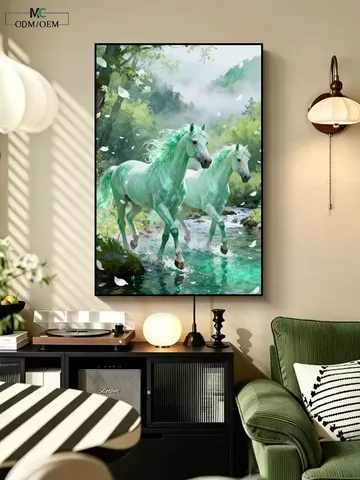 Factory Direct Sales Bedroom Decoration Luxurious Living Room Decorative Painting High-end Feeling Sofa Background Wall Painting