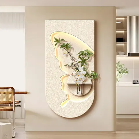 Factory Direct Sales Butterfly Luxurious Sandstone Art Home Decor Painting Corridor Background Wall LED Decor Painting