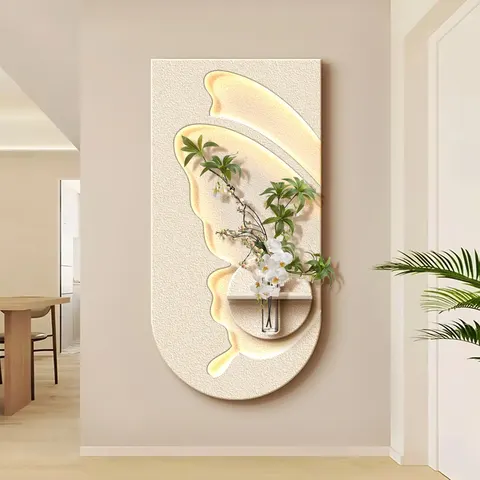 Factory Direct Sales Butterfly Luxurious Sandstone Art Home Decor Painting Corridor Background Wall LED Decor Painting