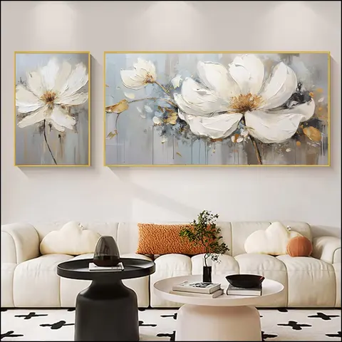 繁花 单幅 装饰画 现代简约 客厅背景墙挂画 晶瓷画