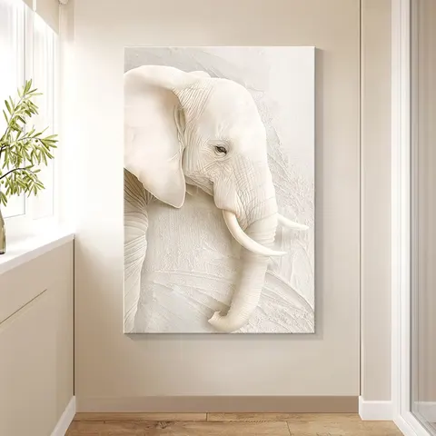 Factory Direct Sales Creamy Style Living Room Art Decor Painting Elephant Sofa Background Wall Canvas Painting
