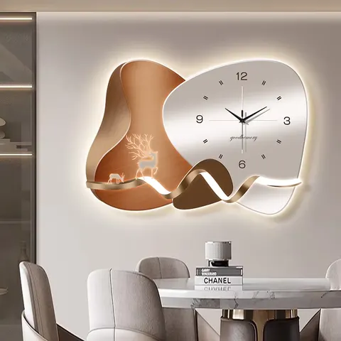 Factory Direct Sales Creativity Restaurant Background Wall LED Decor Painting Large Size Simplicity Crystal Porcelain Painting