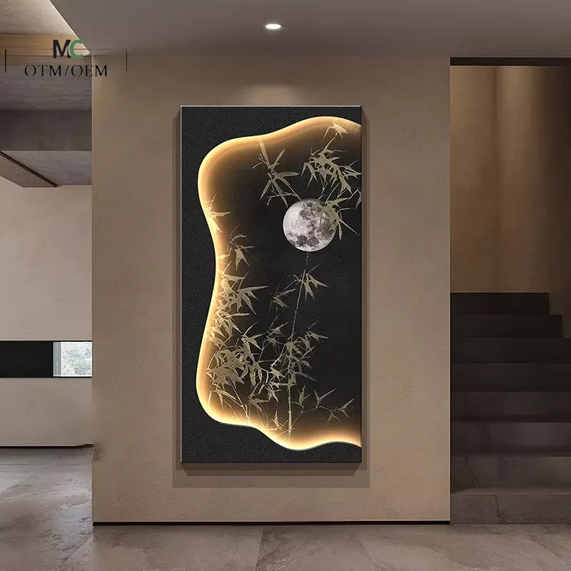 Factory Direct Sales  Entrance Hall Art Decor Painting Creativity Hydroponics Green Plants Sandstone Wall Surface Mural Painting