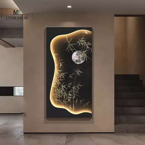 Factory Direct Sales  Entrance Hall Art Decor Painting Creativity Hydroponics Green Plants Sandstone Wall Surface Mural Painting