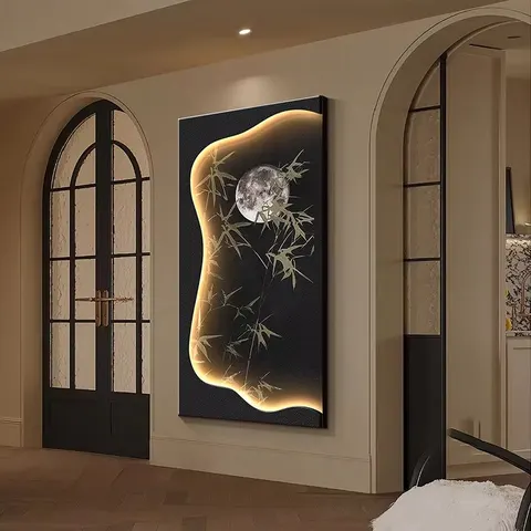 Factory Direct Sales  Entrance Hall Art Decor Painting Creativity Hydroponics Green Plants Sandstone Wall Surface Mural Painting