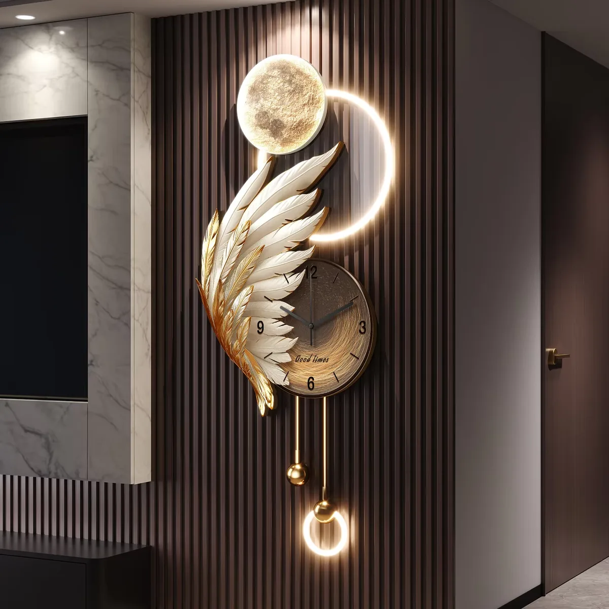 Factory Direct Sales Feathers Acrylic LED Light Painting UV Engraving Art Home Decor Painting