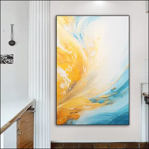 抽象 单幅 装饰画 现代简约 客厅背景墙挂画 手绘油画