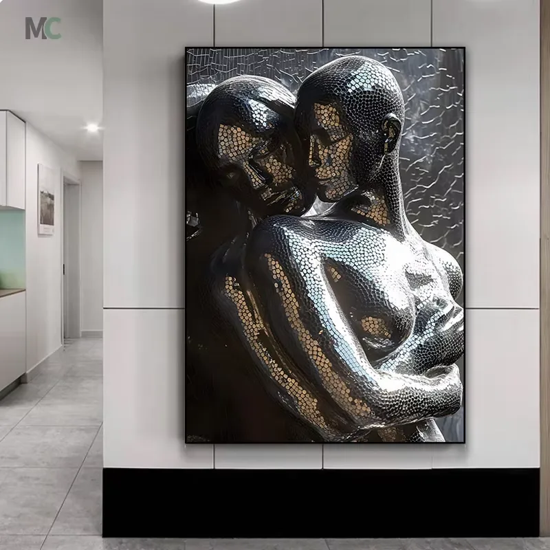 Factory Direct Sales Hotel KTV Metal Figure Statue Wall Art Home Decor Painting Living Room Porch Modern Painting