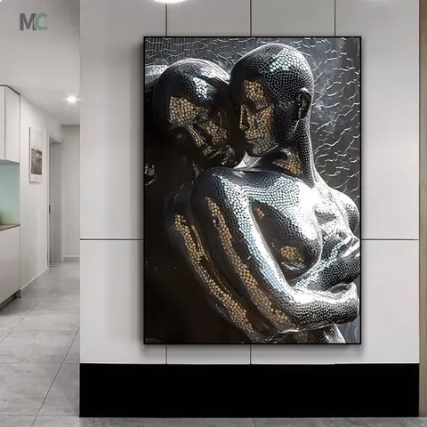 Factory Direct Sales Hotel KTV Metal Figure Statue Wall Art Home Decor Painting Living Room Porch Modern Painting