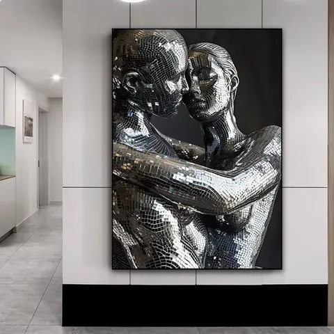 Factory Direct Sales Hotel KTV Metal Figure Statue Wall Art Home Decor Painting Living Room Porch Modern Painting