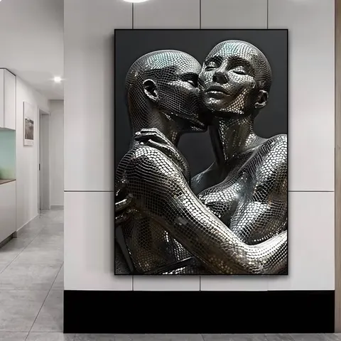 Factory Direct Sales Hotel KTV Metal Figure Statue Wall Art Home Decor Painting Living Room Porch Modern Painting