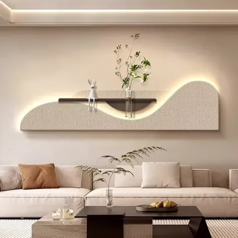 Factory Direct Sales Hydroponic Green Plants Sandstone Art Decor Painting Living Room Sofa Background Wall Glowed LED Painting