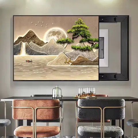 Factory Direct Sales Landscape Crystal Diamond Mural Office Wall Electrical Box Cover Occlusion Art Decor Hanging Picture