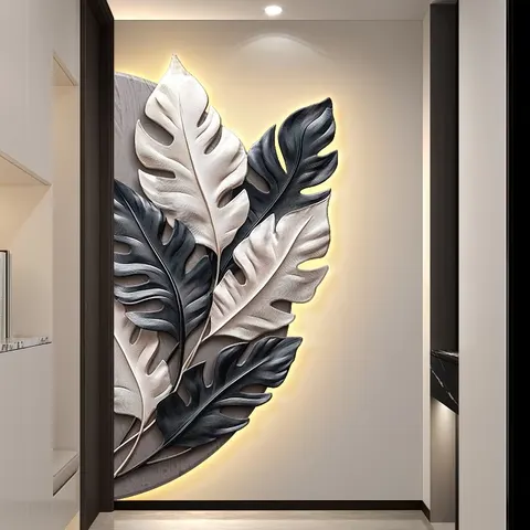 抽象 单幅 装饰画 现代简约 玄关背景墙挂画 LED带灯画
