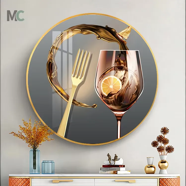 Factory Direct Sales Light Luxury Modern Simple Restaurant Crystal Painting Hotel Background Wall Art Decor Painting