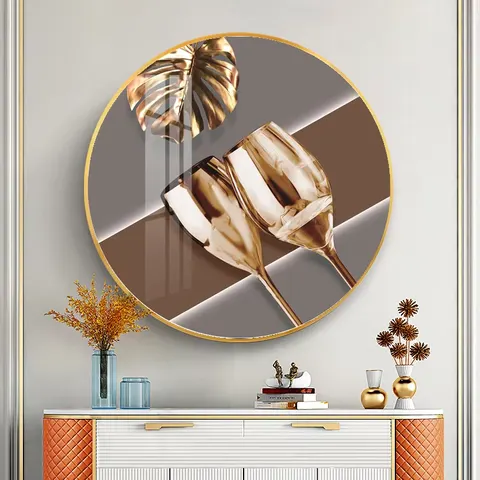 Factory Direct Sales Light Luxury Modern Simple Restaurant Crystal Painting Hotel Background Wall Art Decor Painting