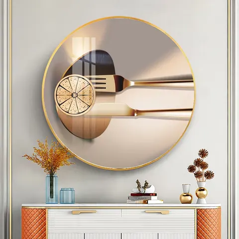 Factory Direct Sales Light Luxury Modern Simple Restaurant Crystal Painting Hotel Background Wall Art Decor Painting