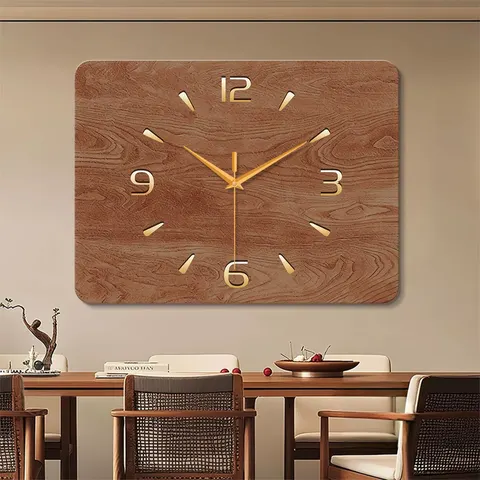 Factory Direct Sales Living Room Backwall Clock Decorative Painting UV Printed Crystal Porcelain Painting