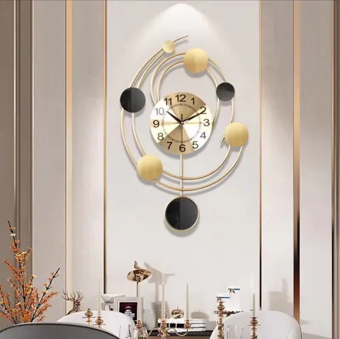 Factory Direct Sales Living Room Modern Simplicity Fashion Art Wall Clock Metal Ironwork Mute Wall Clock