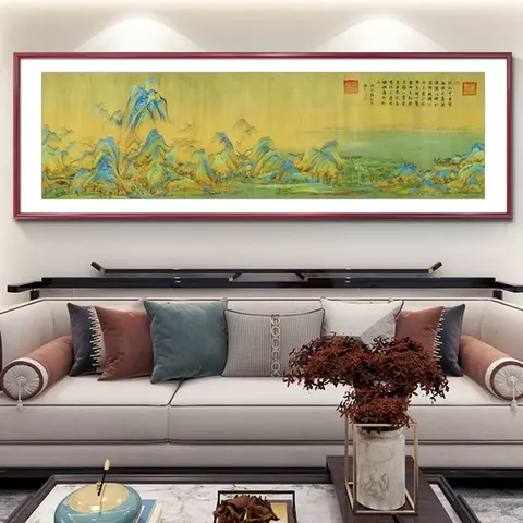 Factory Direct Sales Living Room Sofa Background Wall Decor Painting 2026 Modern Simple Landscape Background Wall LED Painting
