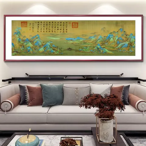Factory Direct Sales Living Room Sofa Background Wall Decor Painting 2026 Modern Simple Landscape Background Wall LED Painting