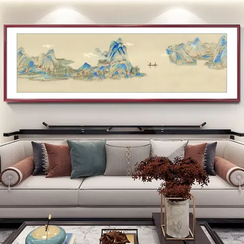 Factory Direct Sales Living Room Sofa Background Wall Decor Painting 2026 Modern Simple Landscape Background Wall LED Painting