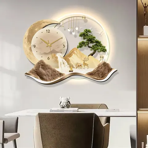 Factory Direct Sales Luxurious Landscape Acrylic LED Paintings Background Wall Art Home Decor Painting