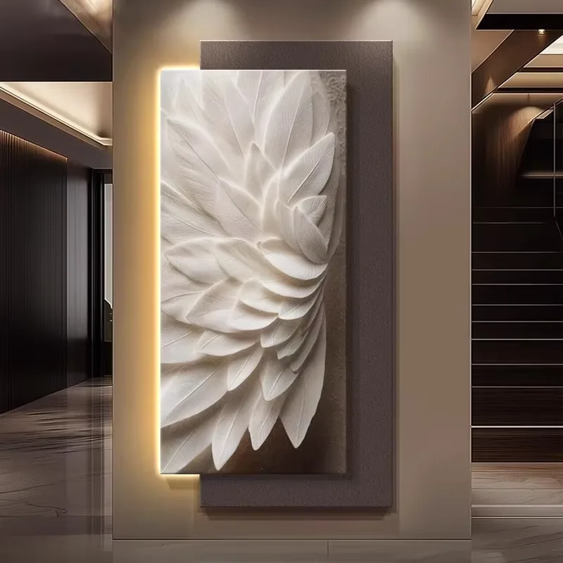 Factory Direct Sales Luxury Art Abstract Home Decor Paintings Corridor Background Wall Sandstone Shine LED Painting