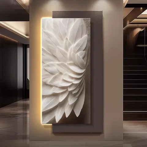 Factory Direct Sales Luxury Art Abstract Home Decor Paintings Corridor Background Wall Sandstone Shine LED Painting