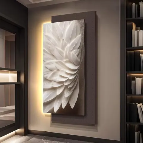 Factory Direct Sales Luxury Art Abstract Home Decor Paintings Corridor Background Wall Sandstone Shine LED Painting