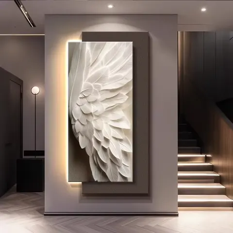 Factory Direct Sales Luxury Art Abstract Home Decor Paintings Corridor Background Wall Sandstone Shine LED Painting