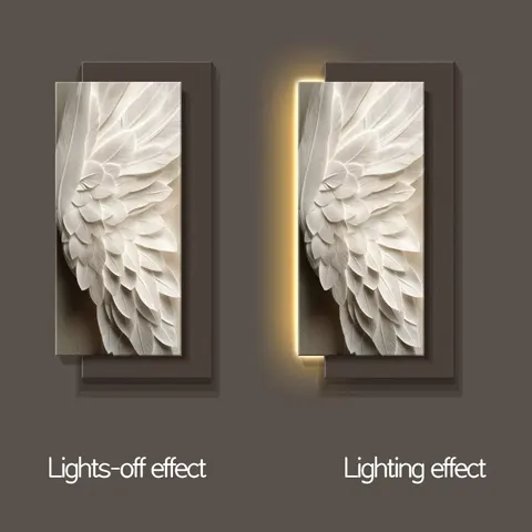 Factory Direct Sales Luxury Art Abstract Home Decor Paintings Corridor Background Wall Sandstone Shine LED Painting