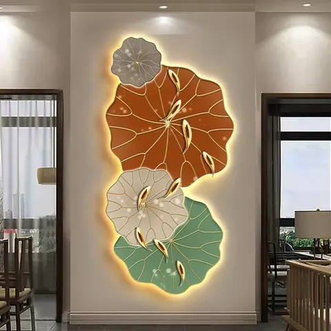 Factory Direct Sales Nine Fish Diagram Entrance Hall Art Decor Painting Corridor Background Wall Crystal Porcelain Painting