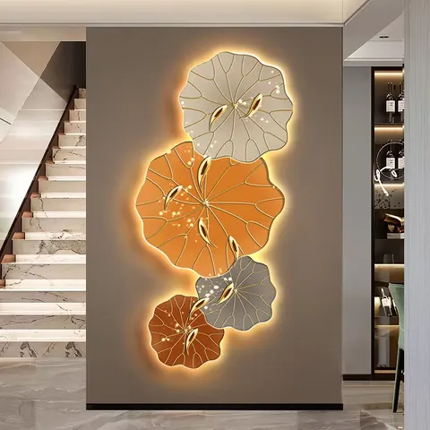 锦鲤 单幅 装饰画 现代简约 玄关背景墙挂画 晶瓷画