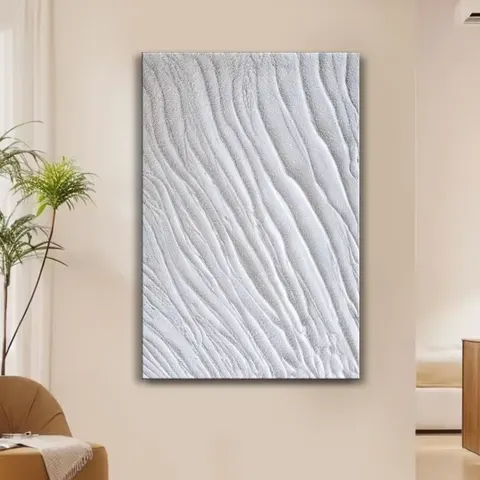 海浪 单幅 装饰画 轻奢风 玄关背景墙挂画 砂岩浮雕