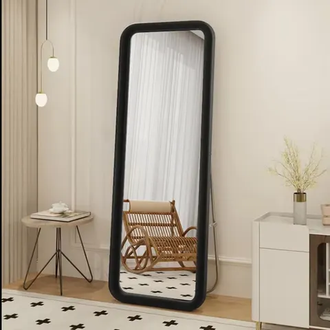 Factory Direct Sales Room Mirror Frame Flannel Fabric Nordic Style Home Against the Wall Girls Bedroom Floor Dressing Mirror