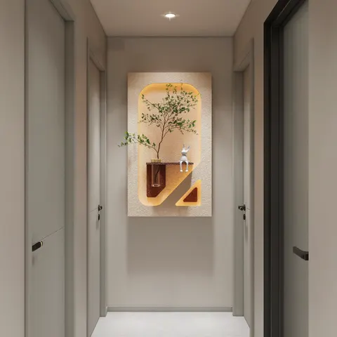 抽象 单幅 装饰画 现代简约 客厅背景墙挂画 LED带灯画