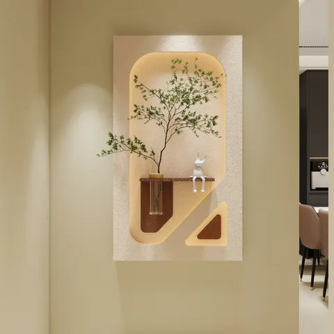 抽象 单幅 装饰画 现代简约 客厅背景墙挂画 LED带灯画