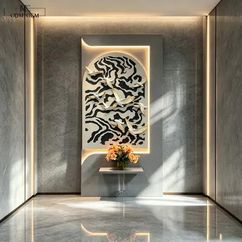 Factory Direct Sales Sandstone Art LED Decorative Painting the Sofa Background Wall Three-dimensional Wall Painting