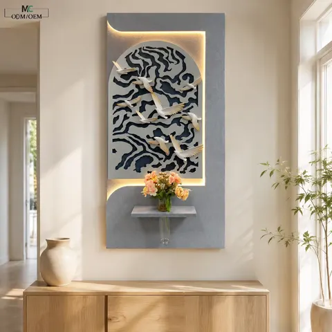 抽象 单幅 装饰画 现代简约 客厅背景墙挂画 LED带灯画