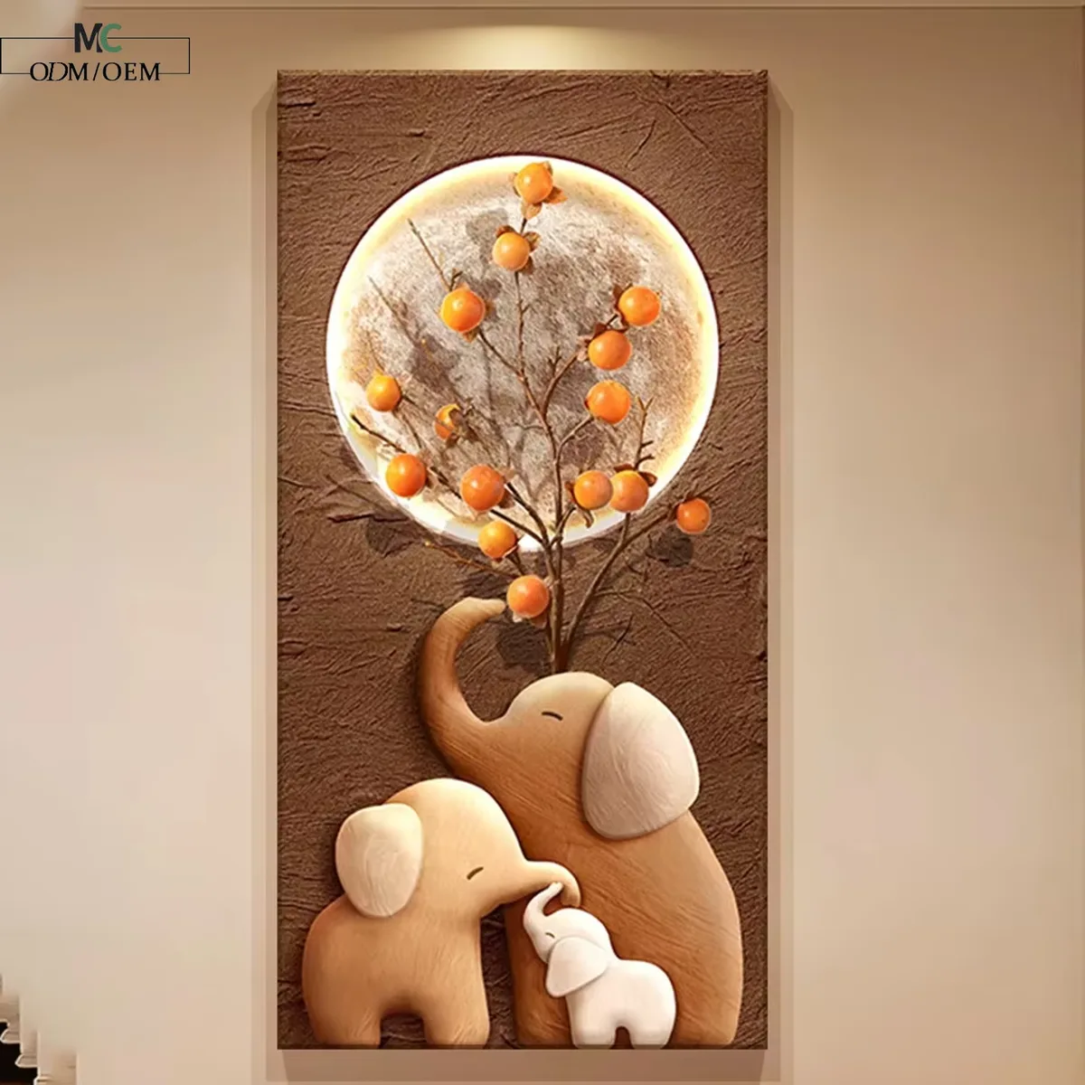 Factory Direct Sales Sandstone Fabric Art Home Furnishings Decorative Painting Background Wall LED Painting