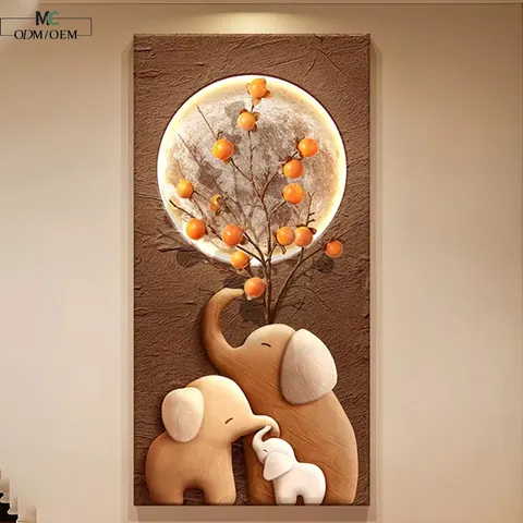 Factory Direct Sales Sandstone Fabric Art Home Furnishings Decorative Painting Background Wall LED Painting