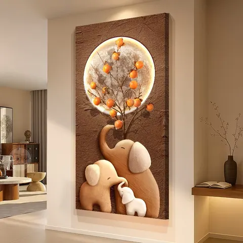 Factory Direct Sales Sandstone Fabric Art Home Furnishings Decorative Painting Background Wall LED Painting